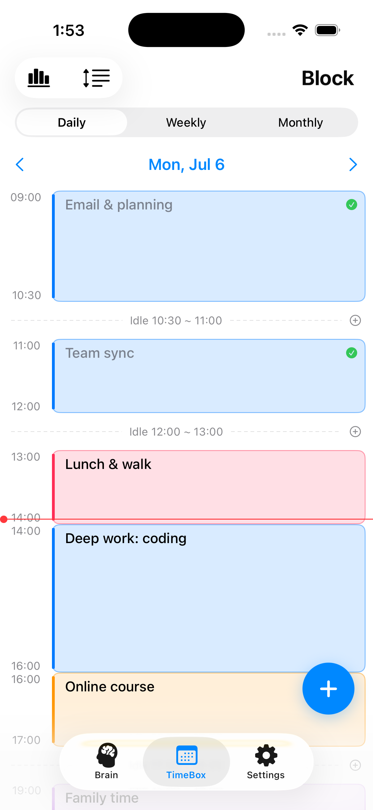 DoGod — TimeBox timeline screen